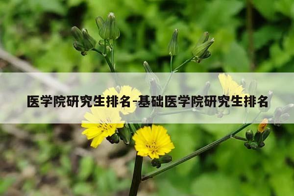 医学院研究生排名-基础医学院研究生排名