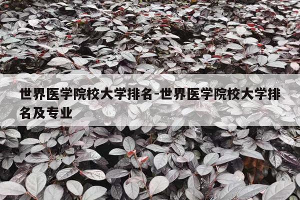 世界医学院校大学排名-世界医学院校大学排名及专业